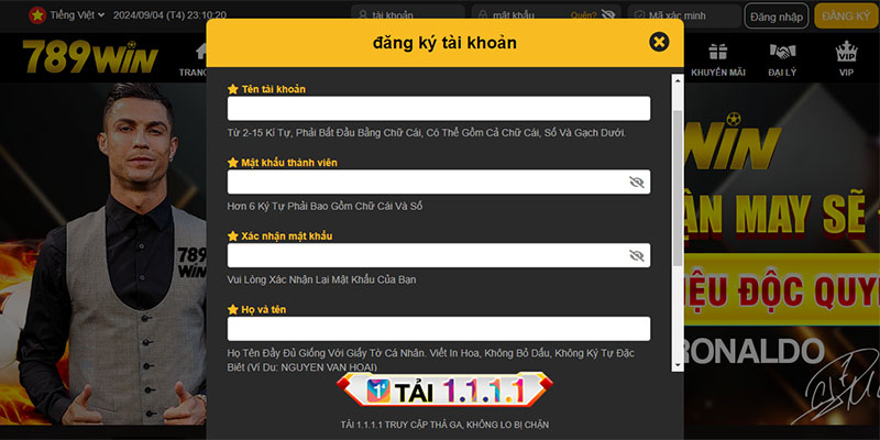 Hướng dẫn cách điền thông tin vào biểu mẫu tạo tài khoản 789WIN