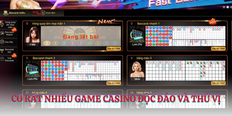 Co rat nhieu game casino doc dao va thu vi