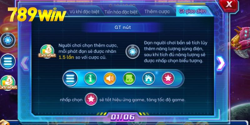 Giao diện đặt cược của tựa game bắn cá 